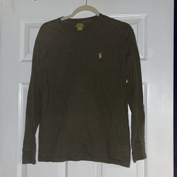 Polo Ralph Lauren Mens small long sleeve olive green with tan polo man small - Picture 1 of 11